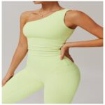 Sports Bra #8408 One-Shoulder Sculpting Yoga Tank Top