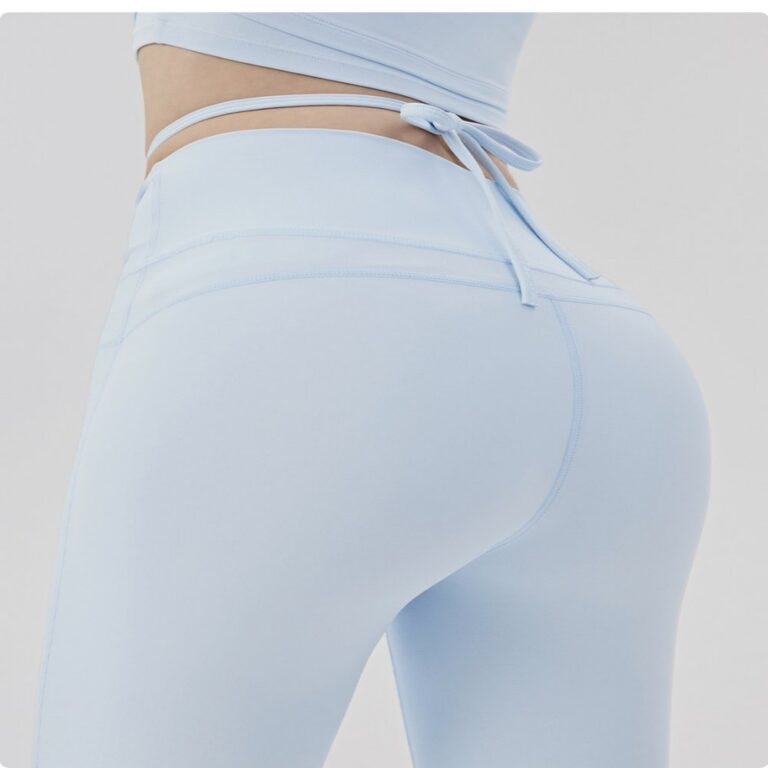 Yoga Pants #6163 High-Waisted Tie-Waist Flared Yoga Pants