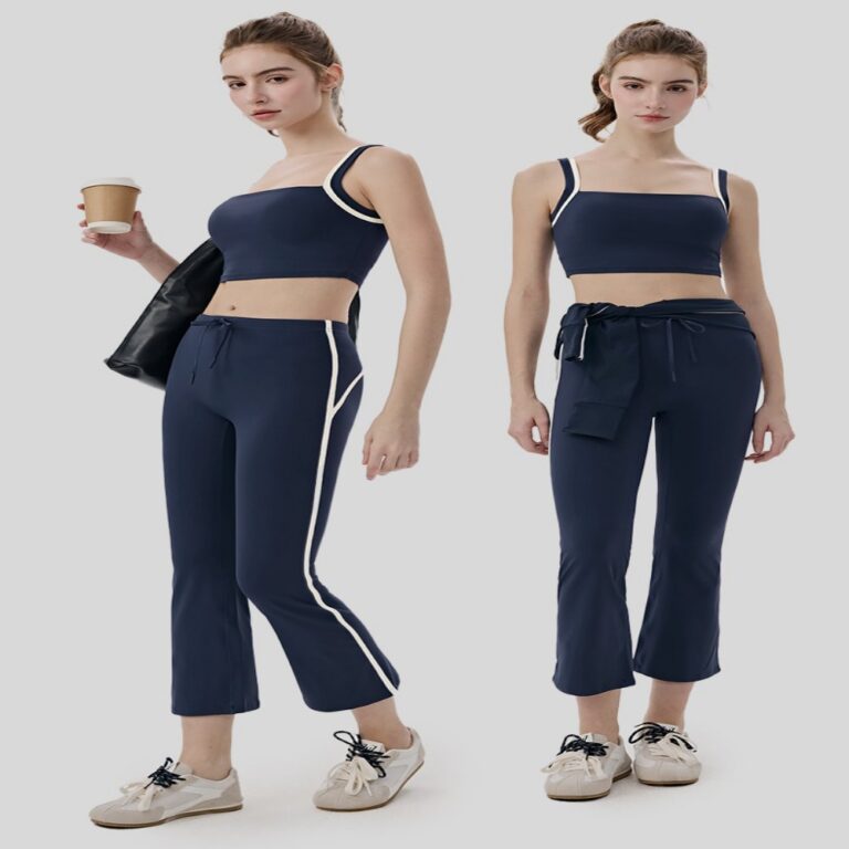 Yoga Outfit Set #6197 Cool-Touch Color-Contrast Yoga Set
