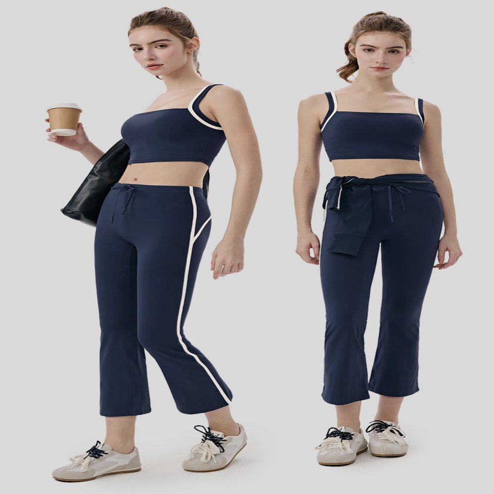 Yoga Outfit Set #6197 Cool-Touch Color-Contrast Yoga Set