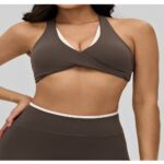 Sports Bra #6190 Contrast-Color Backless Nude-Feel Yoga Bra