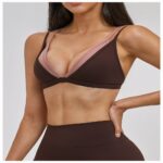 Sports Bra 2-in-1 Contrast-Color Nude-Feel Yoga Bra