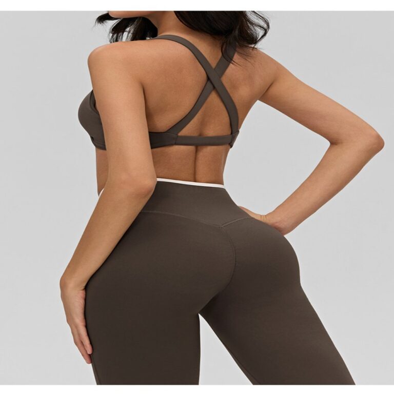 Sports Bra #6190 Contrast-Color Backless Nude-Feel Yoga Bra