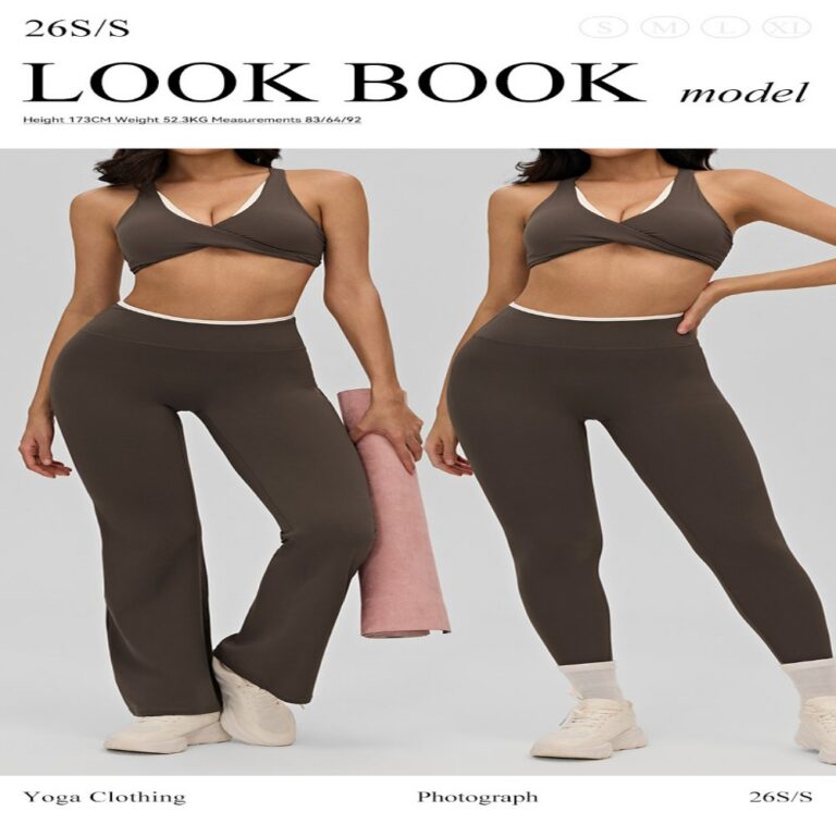 Yoga Outfit Set #6190 Color-Contrast Backless Yoga Set