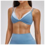 Sports Bra 2-in-1 Contrast-Color Nude-Feel Yoga Bra