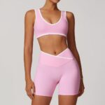 Yoga Outfit Set #8843 Cross-Waist Backless Nude-Feel Yoga Set