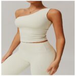 Sports Bra #8408 One-Shoulder Sculpting Yoga Tank Top