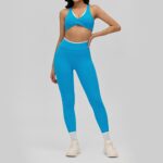 Yoga Outfit Set #6190 Color-Contrast Backless Yoga Set