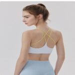 Sports Bra #6014 Contrast-Color Cross-Back Yoga Bra