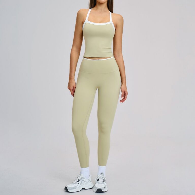 Yoga Outfit Set Cross-Back Nude-Feel Yoga Set#2027