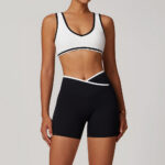 Yoga Outfit Set #8843 Cross-Waist Backless Nude-Feel Yoga Set