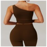 Sports Bra #8408 One-Shoulder Sculpting Yoga Tank Top