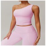 Sports Bra #8408 One-Shoulder Sculpting Yoga Tank Top