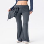 Yoga Pants #5599 High-Waisted Flared Yoga Pants with Detachable Layer