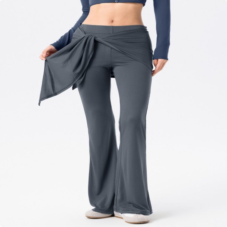 Yoga Pants #5599 High-Waisted Flared Yoga Pants with Detachable Layer