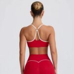 Yoga Outfit Set Cross-Back Nude-Feel Peach Butt Yoga Set#279