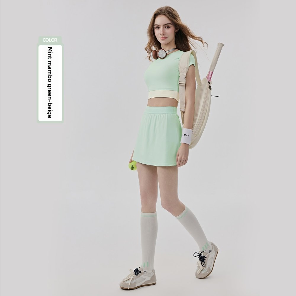 Yoga Outfit Set 2-in-1 Cooling Tennis Skort Set#6005